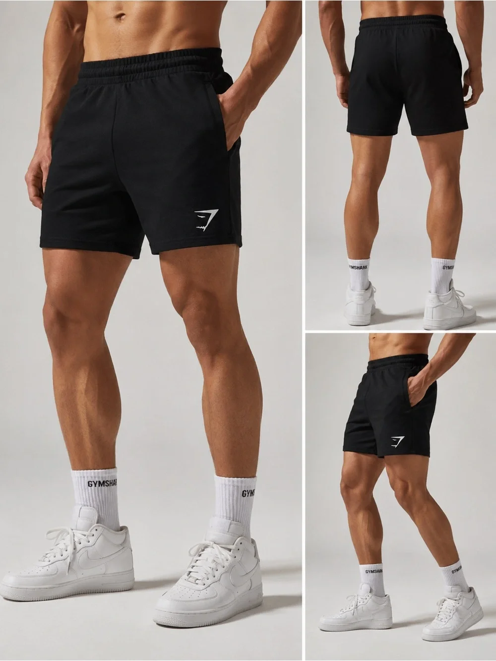 Gymshark Essential Black Sweat Shorts XS Athletic Lounge Pocket Shorts